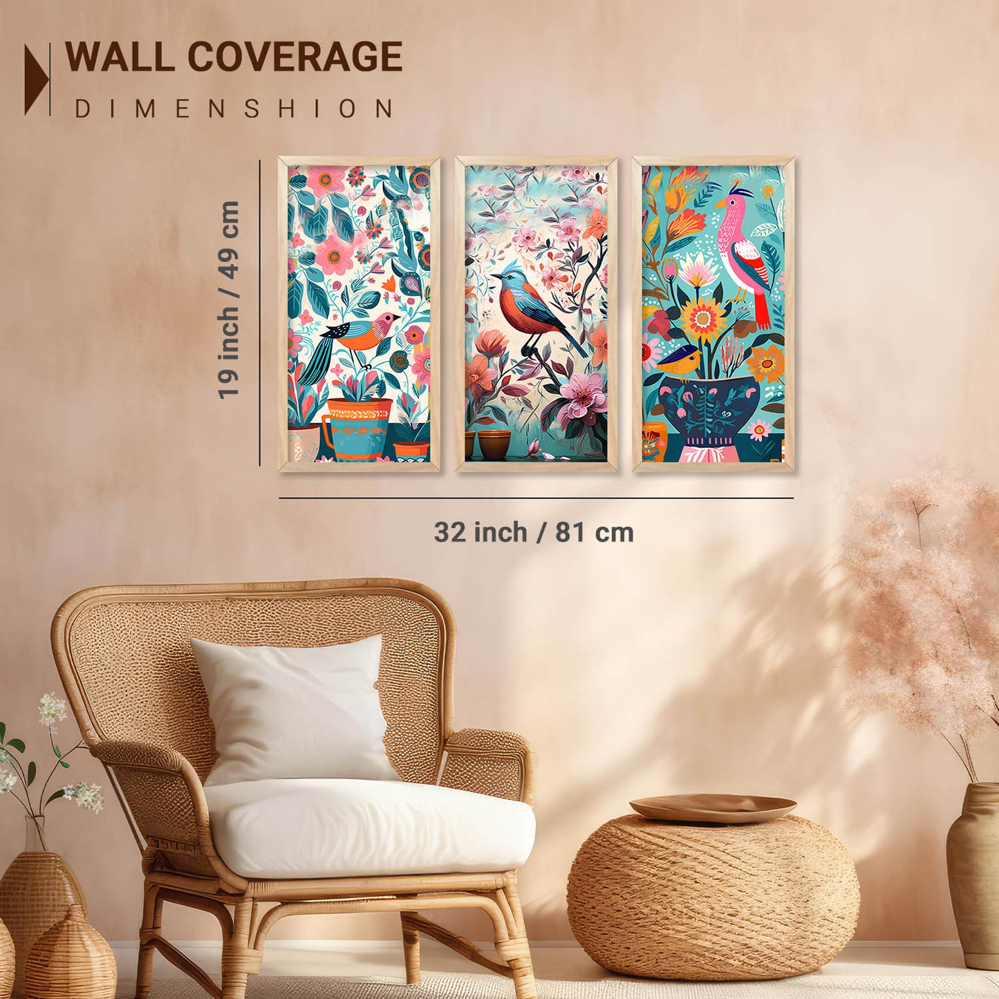 Nature Inspired Art Posters with Frame for Home and Office Wall Decoration