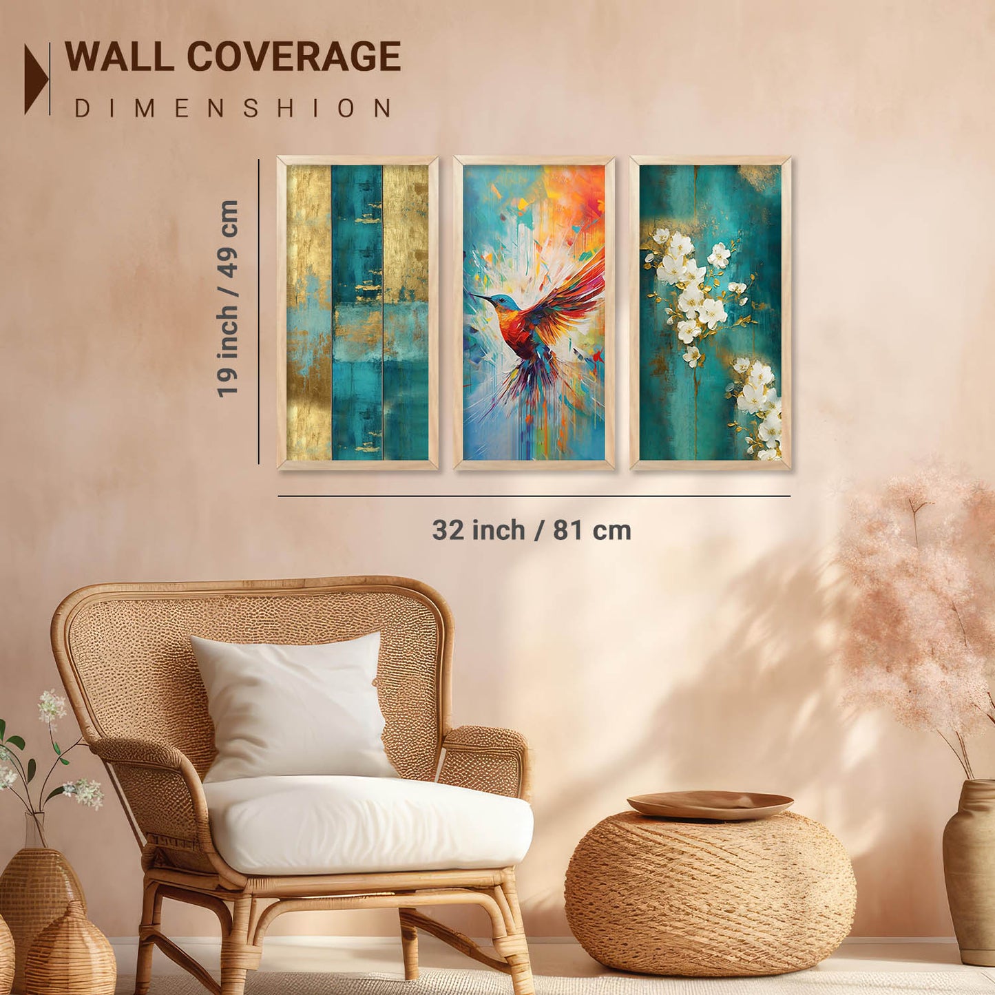 Nature Inspired Modern Art with Frame for Home and Office Wall Decoration