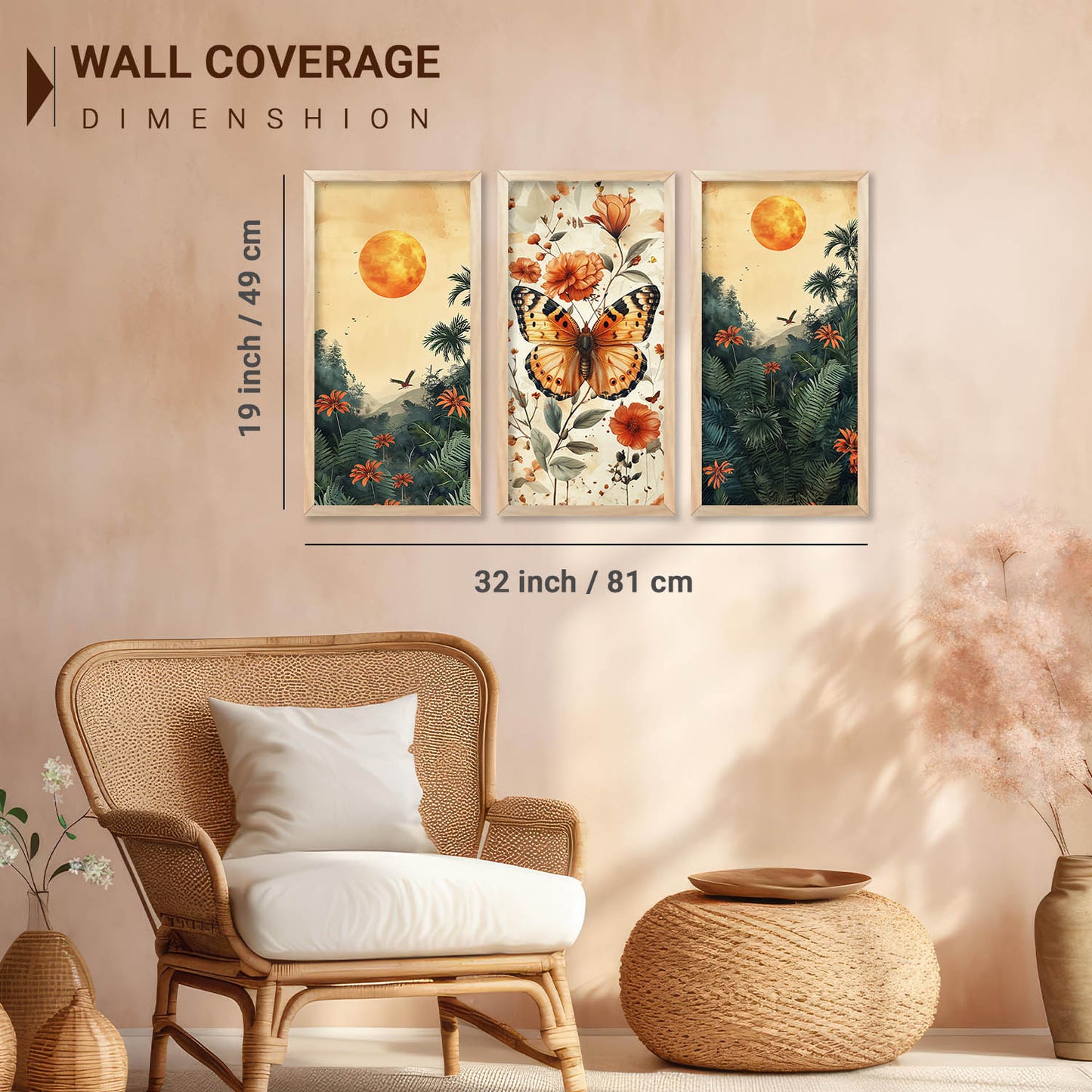 Nature Inspired Modern Art with Frame for Home and Office Wall Decoration