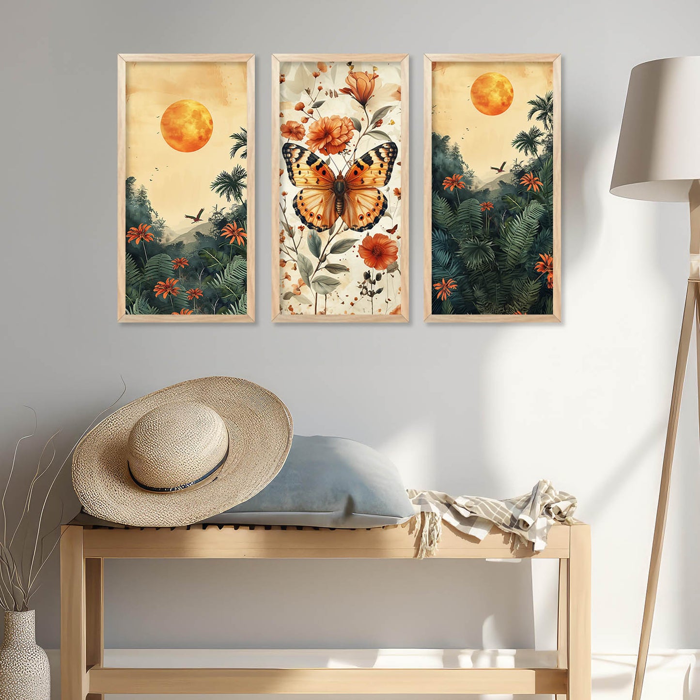 Nature Inspired Modern Art with Frame for Home and Office Wall Decoration