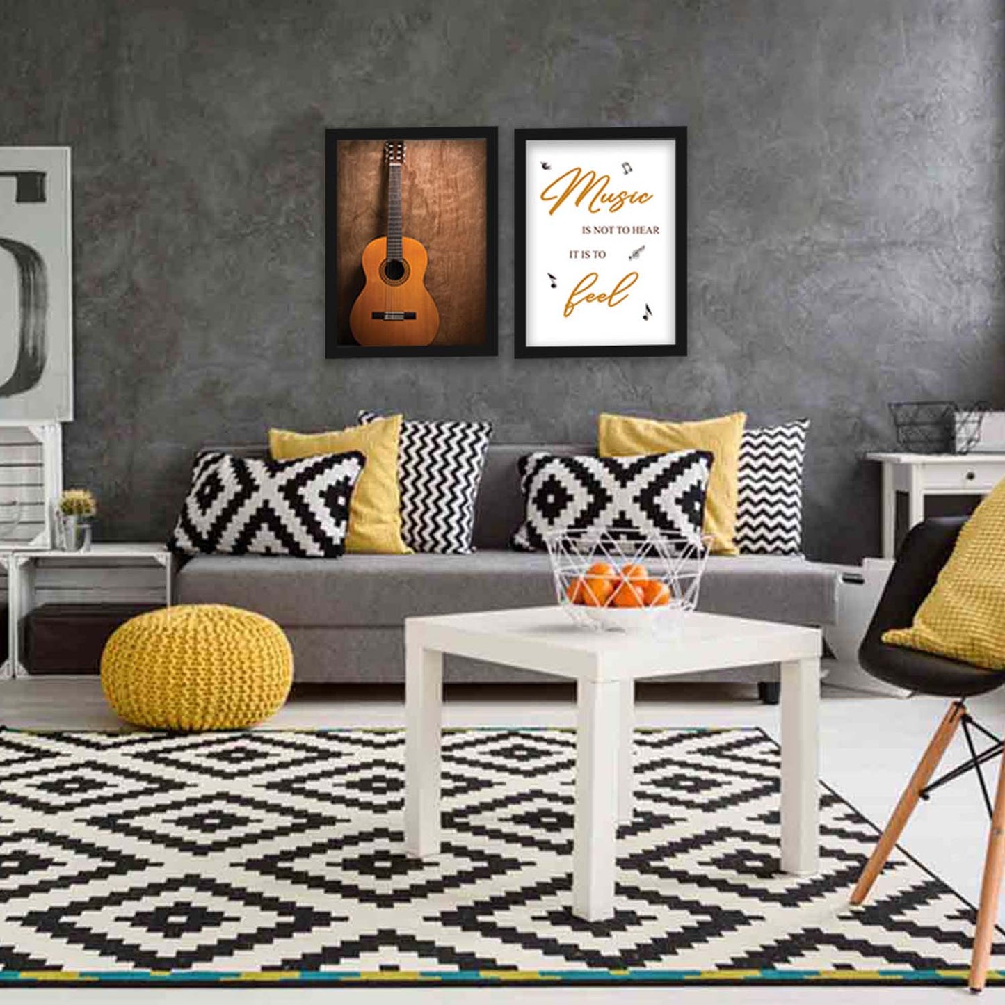 Modern Art Framed Wall Painting Poster for Living room Bedroom Office Gifts Home Decoration Set Of 2