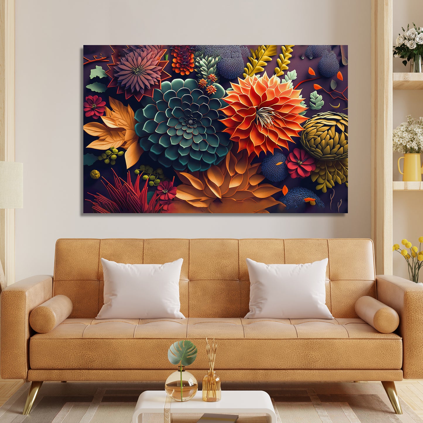 Nature Inspired Colorful Flower Art Canvas Paintings
