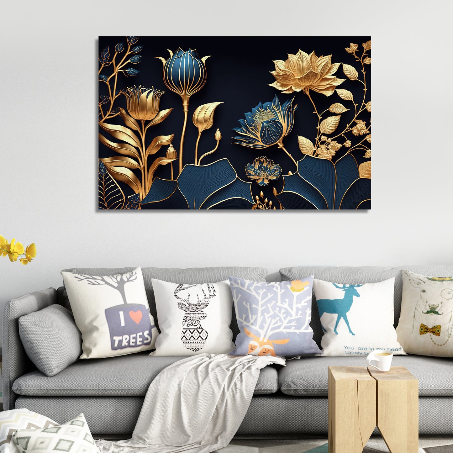 Modern Art Vibrant Canvas Painting for Home and Office Wall Decor - Abstract Art Canvas Paintings for Living Room Bedroom Decoration