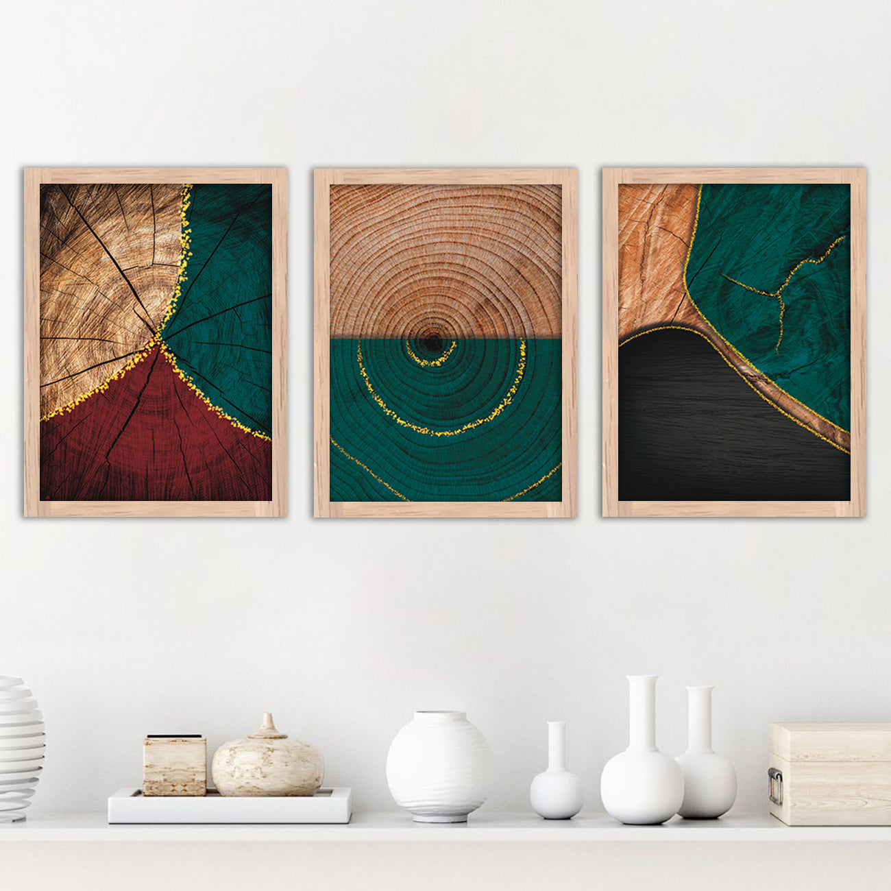 Wall Decor Modern Art Framed Wall Painting Poster for Living room Bedroom Office Gifts Home Decoration Frame In Beige (Set of 3) 11x14 Inches