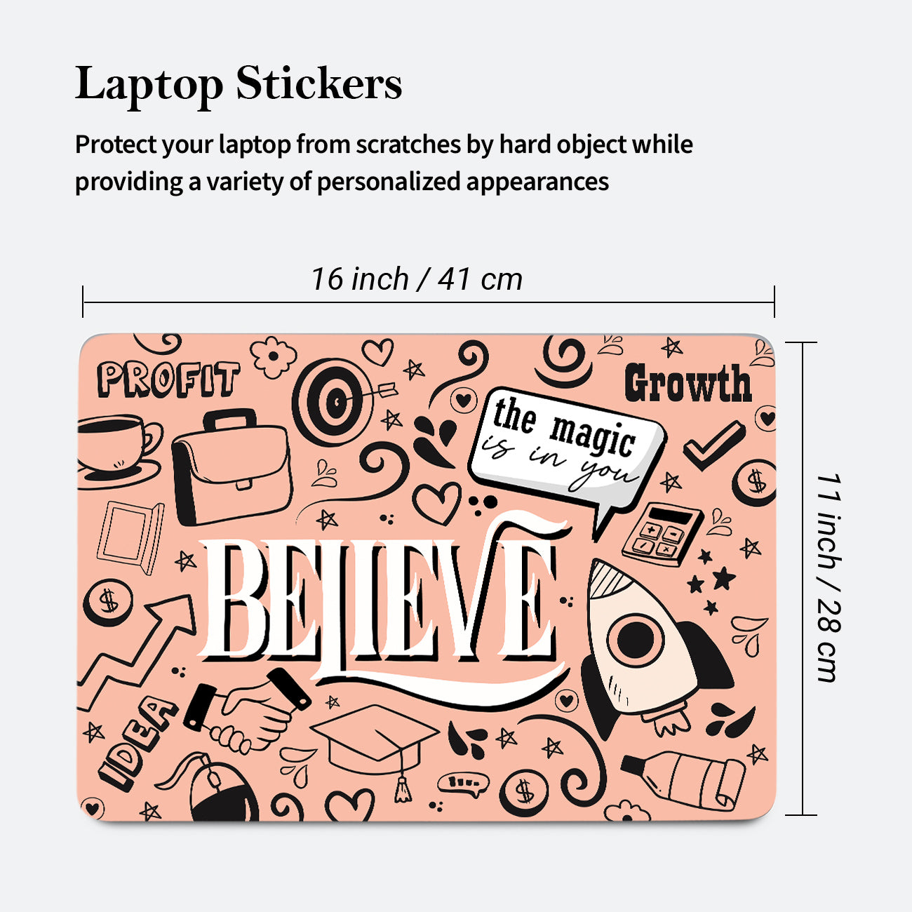Doodle Graphic Printed Laptop Skins for LG HP Acer Asus Dell Apple Laptop ( Upto 15.6 inch ) - Art Printed Laptop Decals for All Laptops