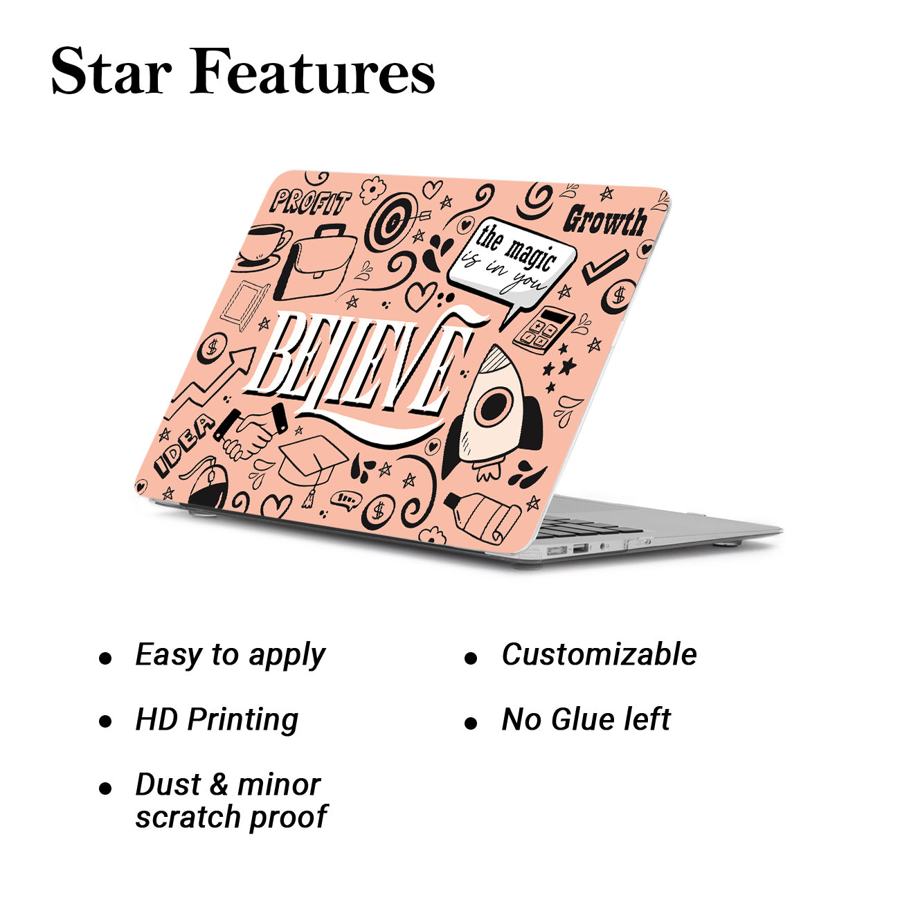 Doodle Graphic Printed Laptop Skins for LG HP Acer Asus Dell Apple Laptop ( Upto 15.6 inch ) - Art Printed Laptop Decals for All Laptops