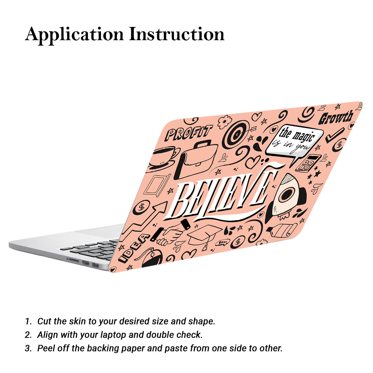 Doodle Graphic Printed Laptop Skins for LG HP Acer Asus Dell Apple Laptop ( Upto 15.6 inch ) - Art Printed Laptop Decals for All Laptops