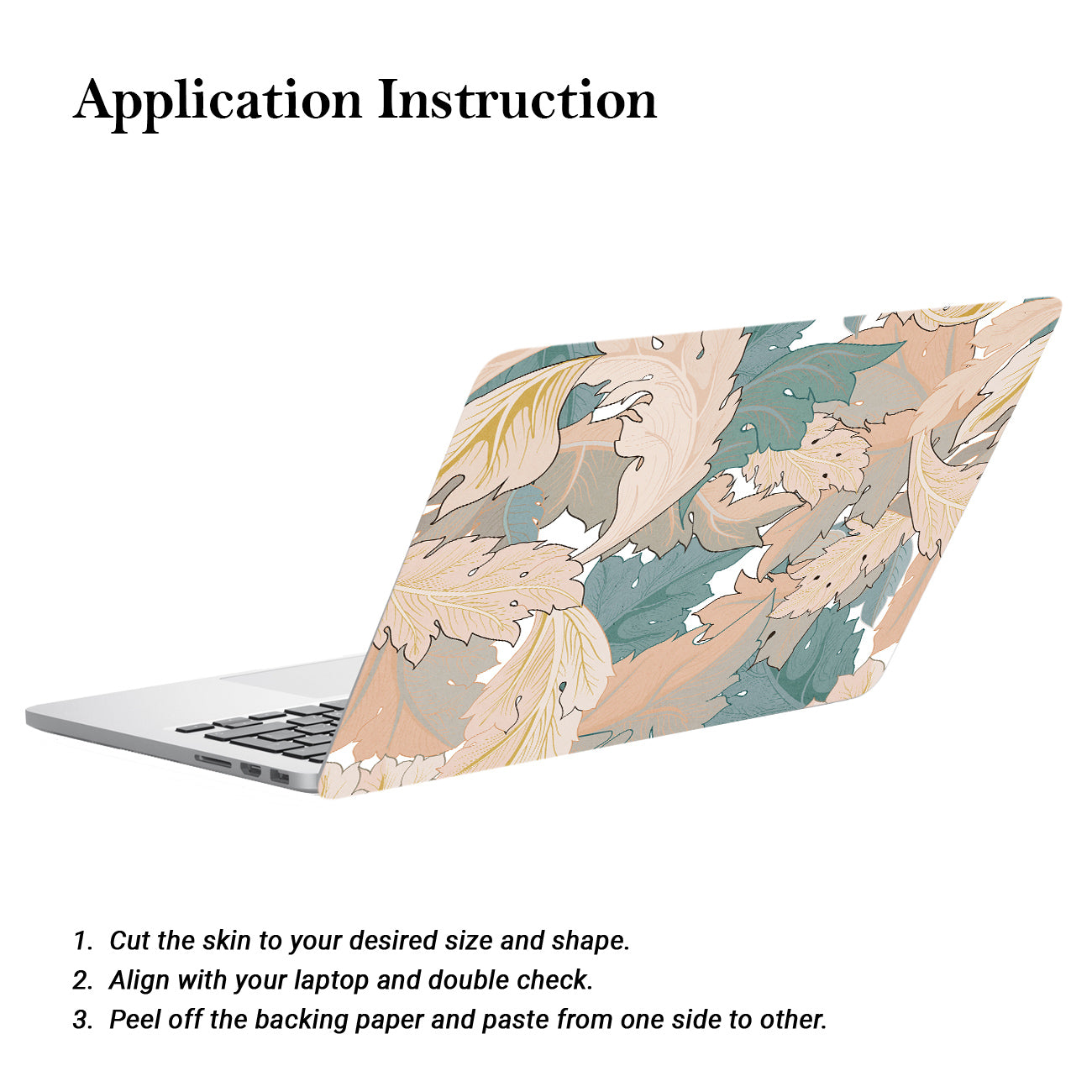 kalit kala Decor Laptop Decals for All Laptops Upto 15.6 inch - Self Adhesive Leaf Printed Vinyl Laptop Skins / Stickers for HP Apple Acer Asus Dell LG and All Laptops