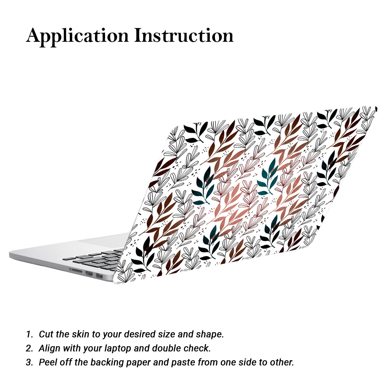 kalit kala Decor Laptop Decals for All Laptops Upto 15.6 inch - Self Adhesive Leaf Printed Vinyl Laptop Skins / Stickers for HP Apple Acer Asus Dell LG and All Laptops