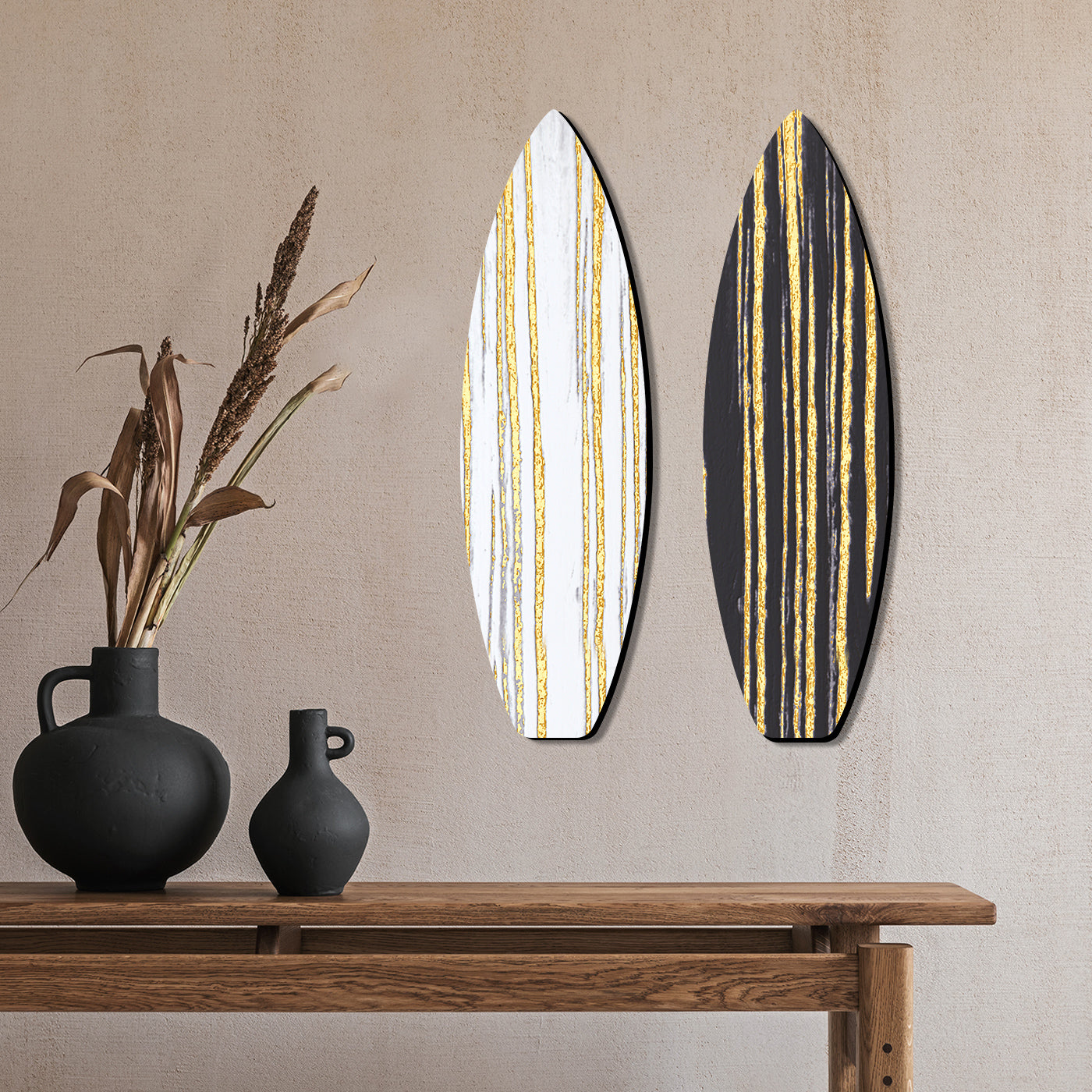 Classic Black and Gold Classic Gold and Black Wall Hangings for Living Room Bedroom and Home Wall Decor