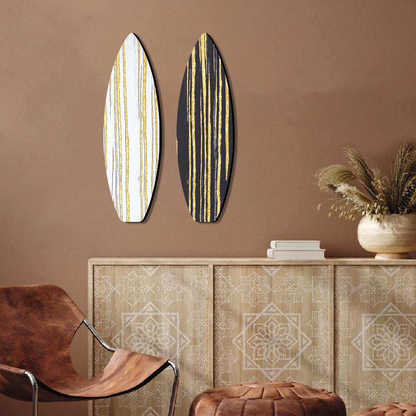 Classic Black and Gold Classic Gold and Black Wall Hangings for Living Room Bedroom and Home Wall Decor