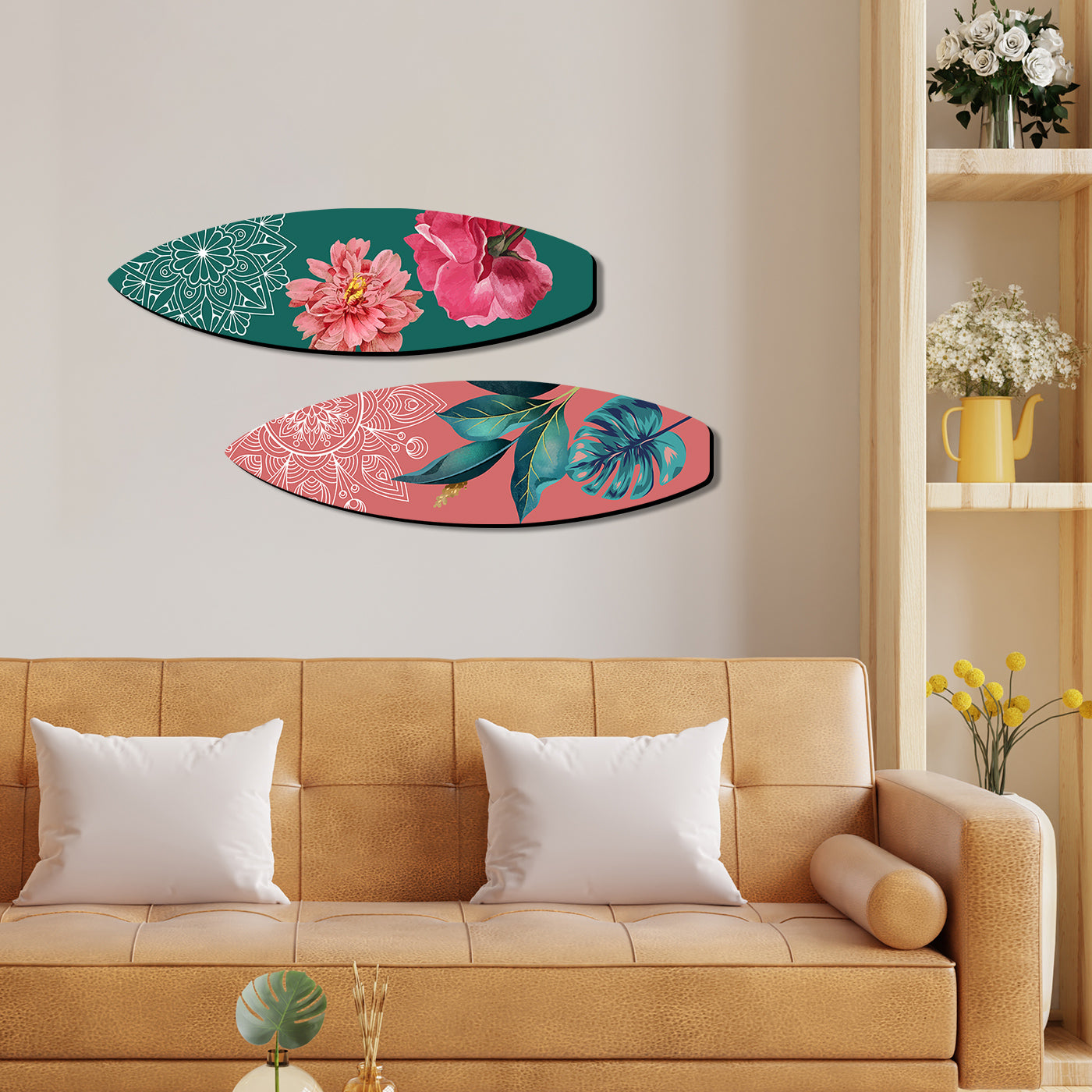 Floral Inspired Wall Hangings for Living Room Bedroom and Home Wall Decor