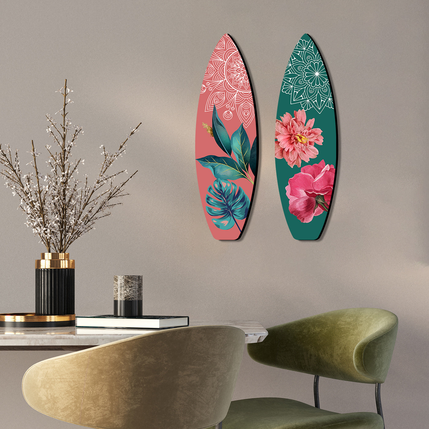 Floral Inspired Wall Hangings for Living Room Bedroom and Home Wall Decor