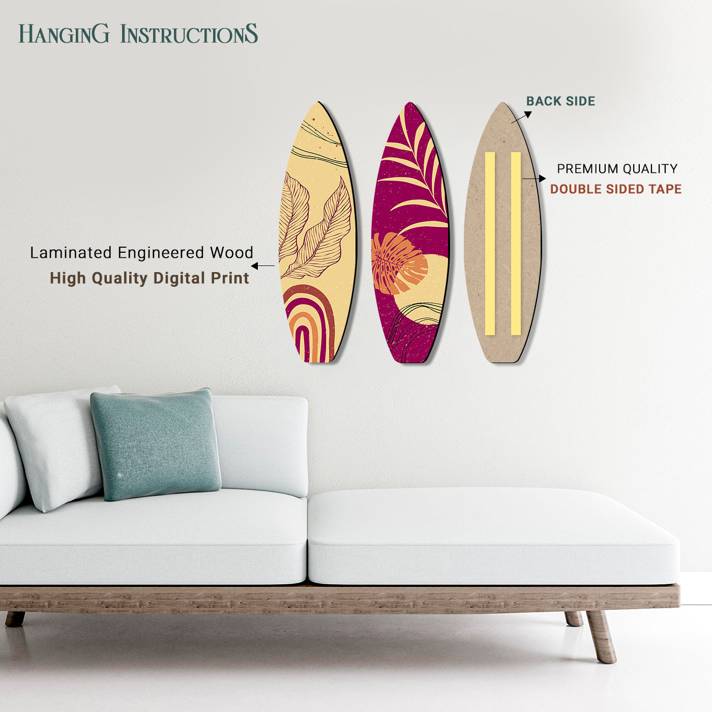 Floral Inspired Wall Hangings for Living Room Bedroom and Home Wall Decor