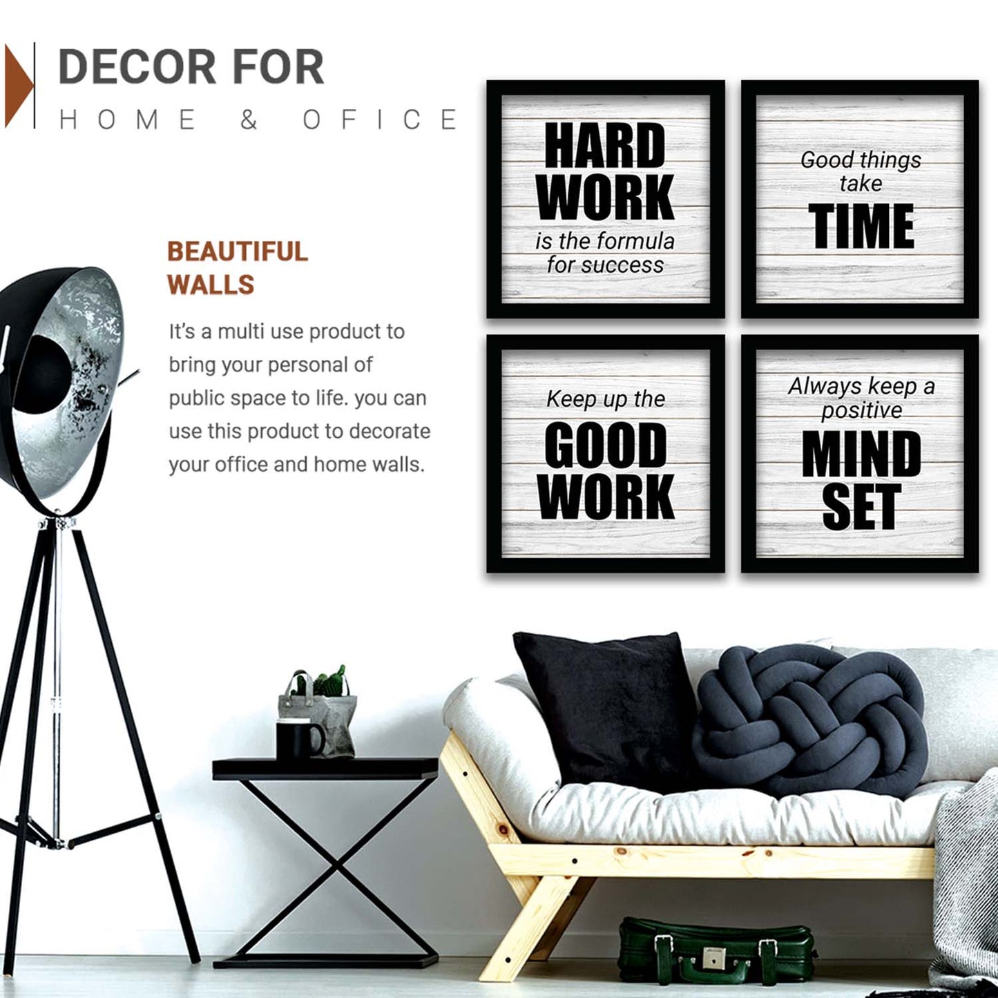 Inspirational Quotes Wall Posters with Frame