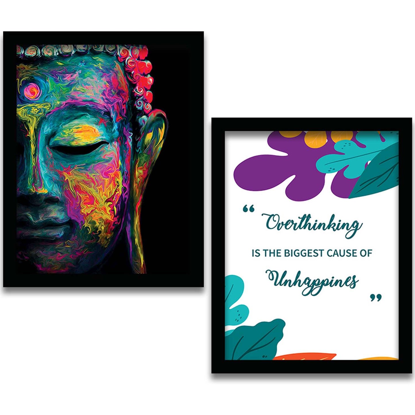Modern Art Framed Wall Painting Poster for Living room Bedroom Office Gifts Home Decoration Set Of 2