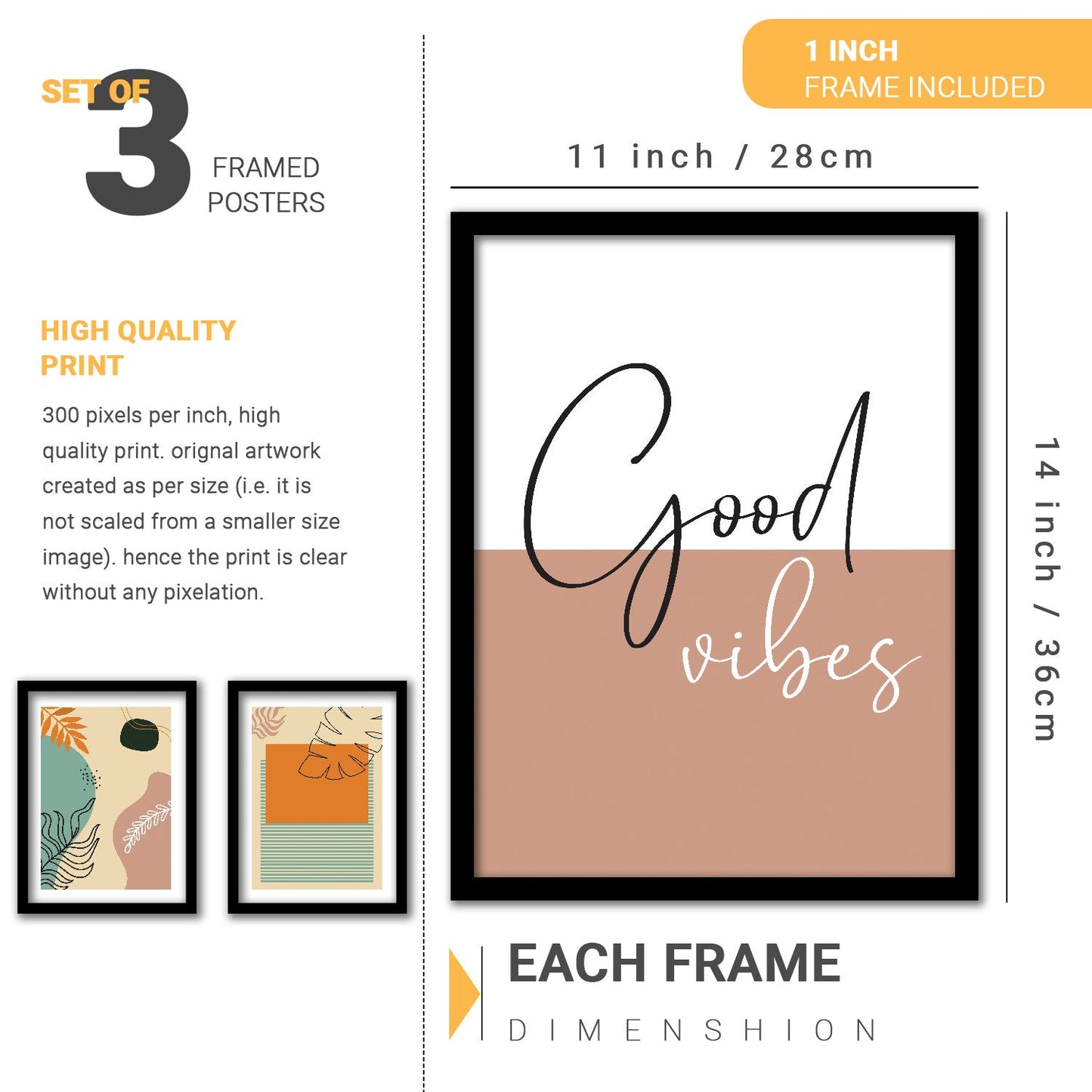 Modern Art Framed Wall Painting Poster for Living room Bedroom Office Gifts Home Decoration