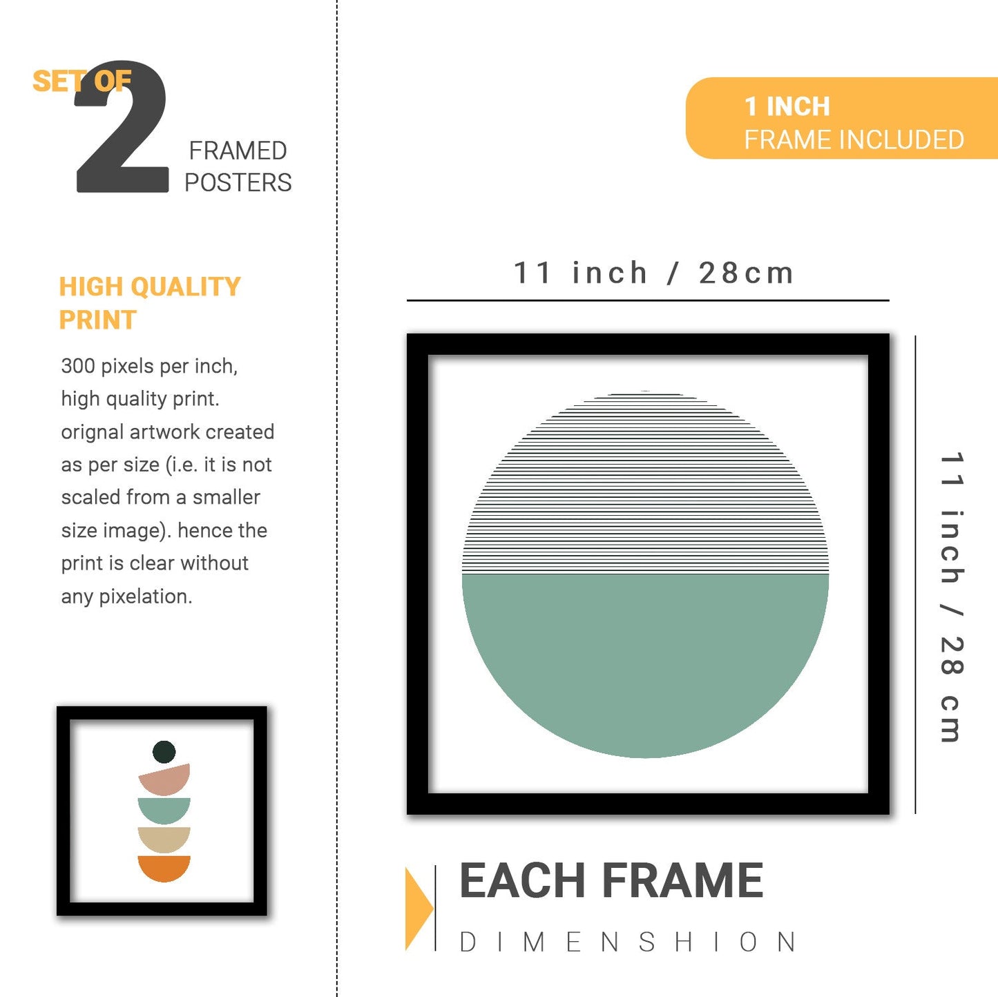 Modern Art Framed Wall Painting Poster for Living room Bedroom Office Gifts Home Decoration