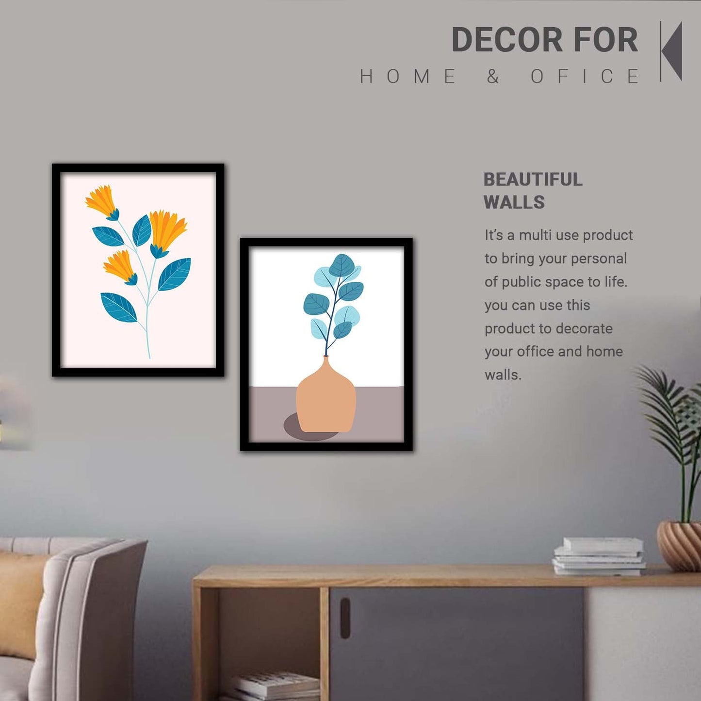 Modern Art Framed Wall Painting Poster for Living room Bedroom Office Gifts Home Decoration