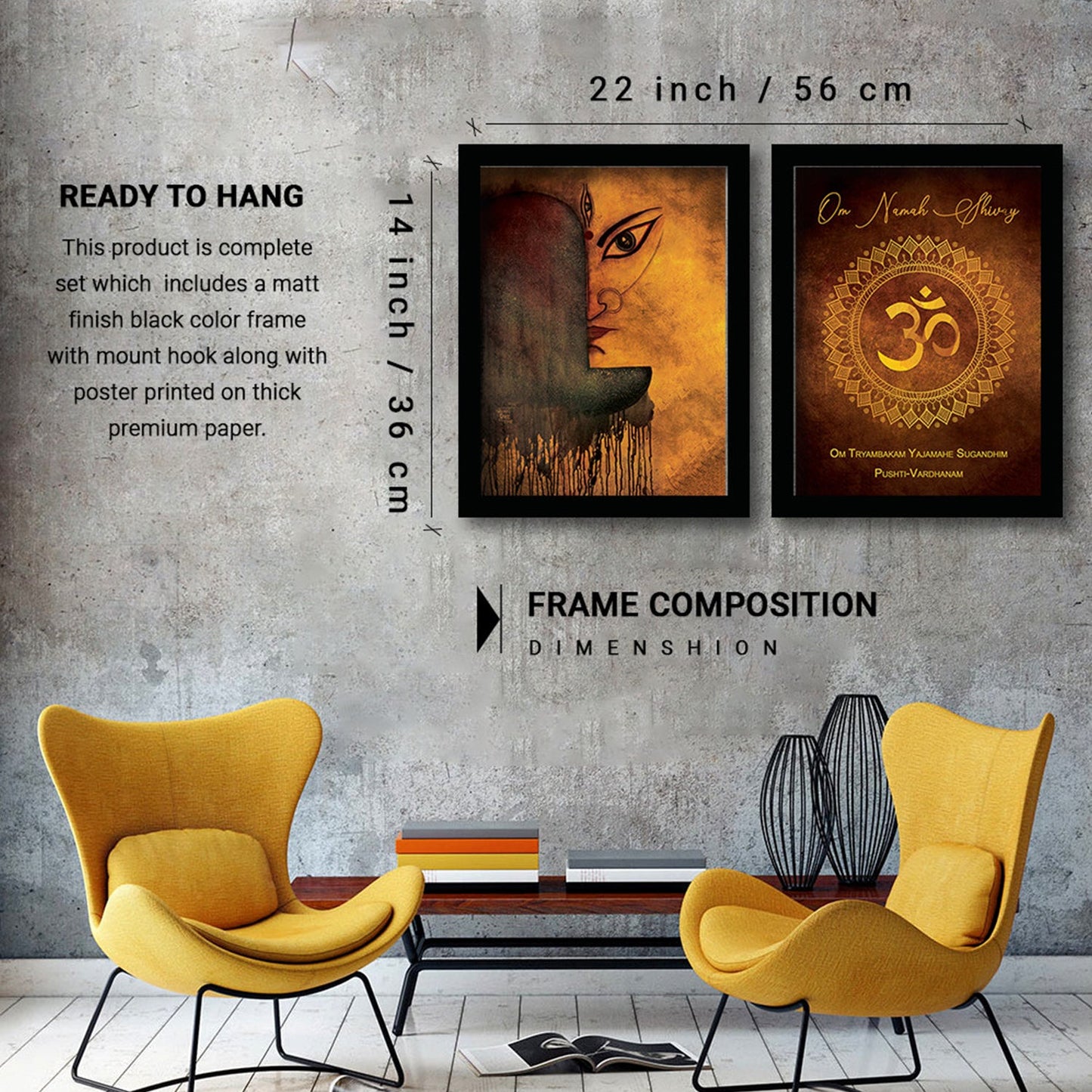 Lord Shiv Wall Art with Frame for Wall Decor