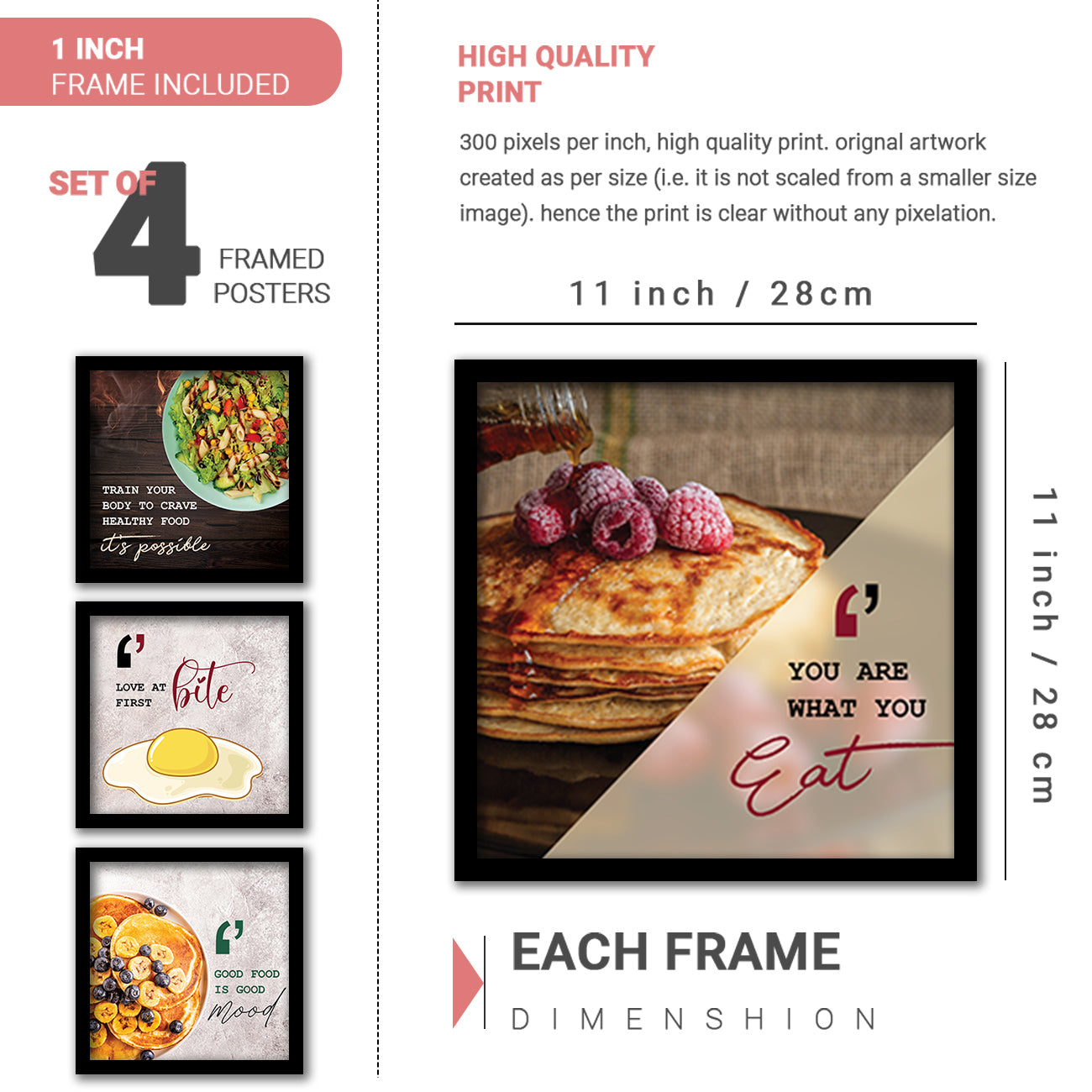 Caffe, Restaurant, Kitchen Wall Decor Frames (Set of 8)