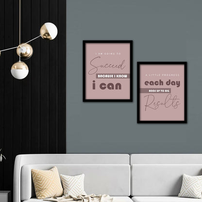 Motivational Wall Frames Posters Paintings For office study Room Home Decoration Set Of 2