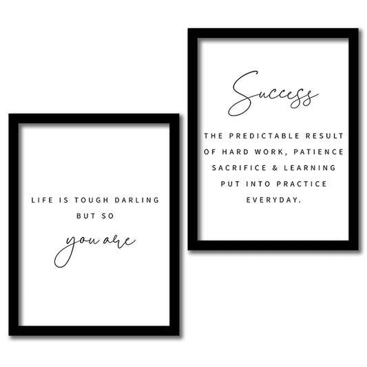 Motivational Wall Frames Posters Paintings For office study Room Home Decoration Set Of 2