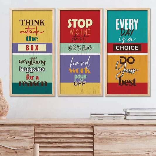 Motivational Quotes Posters with Frame for Home and Office Wall Decor