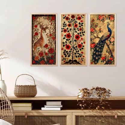 Traditional Indian Madhubani Art with Frame for Home and Office Wall Decor