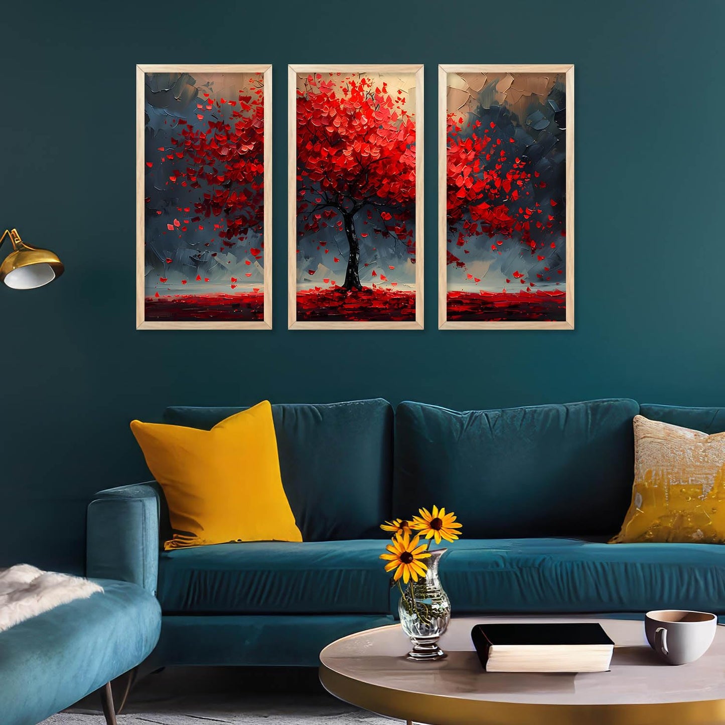 Vibrant Nature Inspired Art Posters with Frame for Home and Office Wall Decor