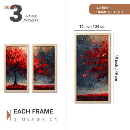 Vibrant Nature Inspired Art Posters with Frame for Home and Office Wall Decor