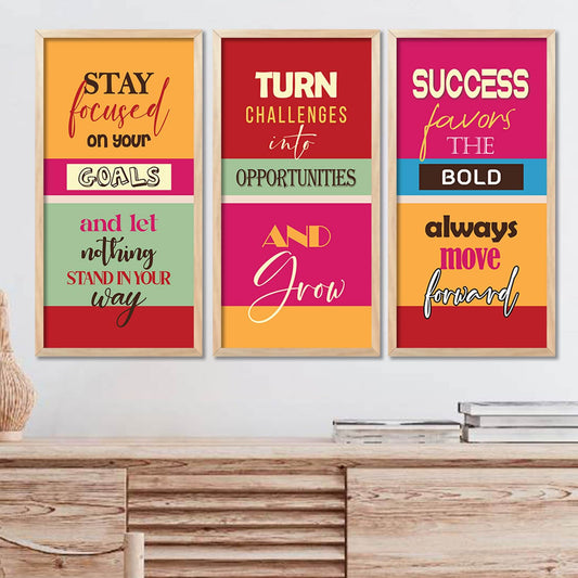 Motivational Quotes Posters with Frame for Home and Office Wall Decor