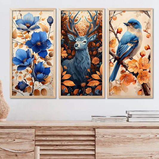 Vibrant Nature Inspired Art Posters with Frame for Home and Office Wall Decor