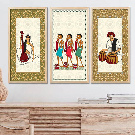 Traditional Indian Wall Art Poster with Frame for Wall Decor