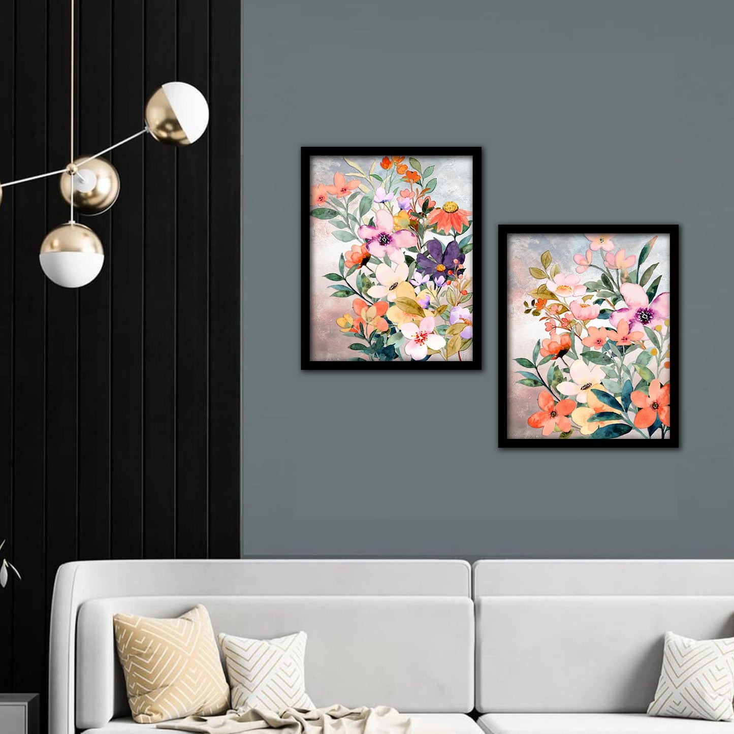 Modern Art Framed Wall Painting Poster for Living room Bedroom Office Gifts Home Decoration Set Of 2