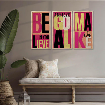 Motivational Quotes Posters with Frame for Home and Office Wall Decor