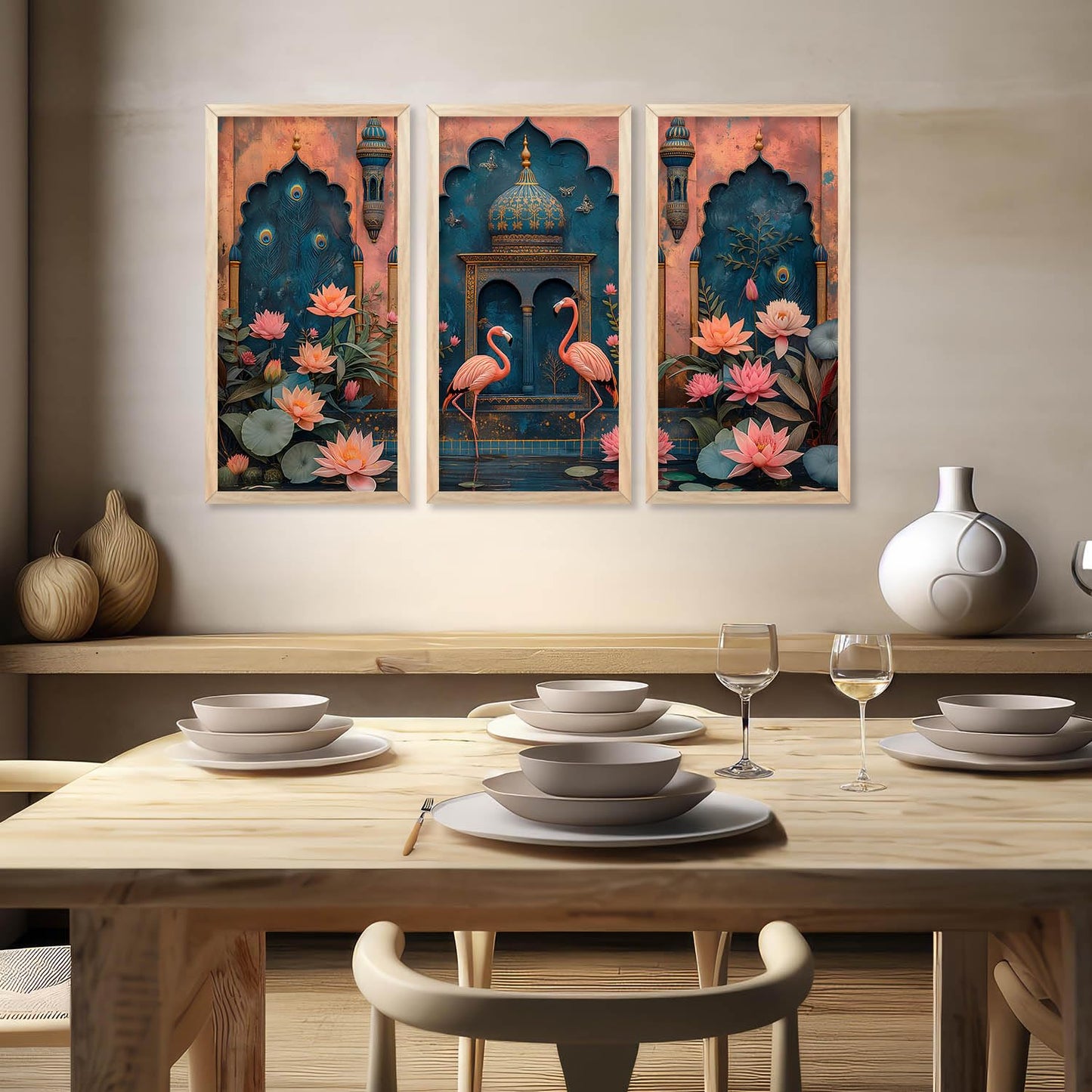 Vibrant Nature Inspired Art Posters with Frame for Home and Office Wall Decor