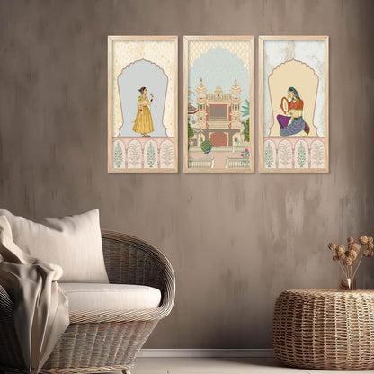 Traditional Indian Pichwai Art with Frame for Home and Office Wall Decor