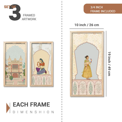 Traditional Indian Pichwai Art with Frame for Home and Office Wall Decor