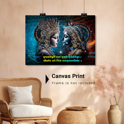 Radha Krishna Canvas Art for Home and Office Wall Decor