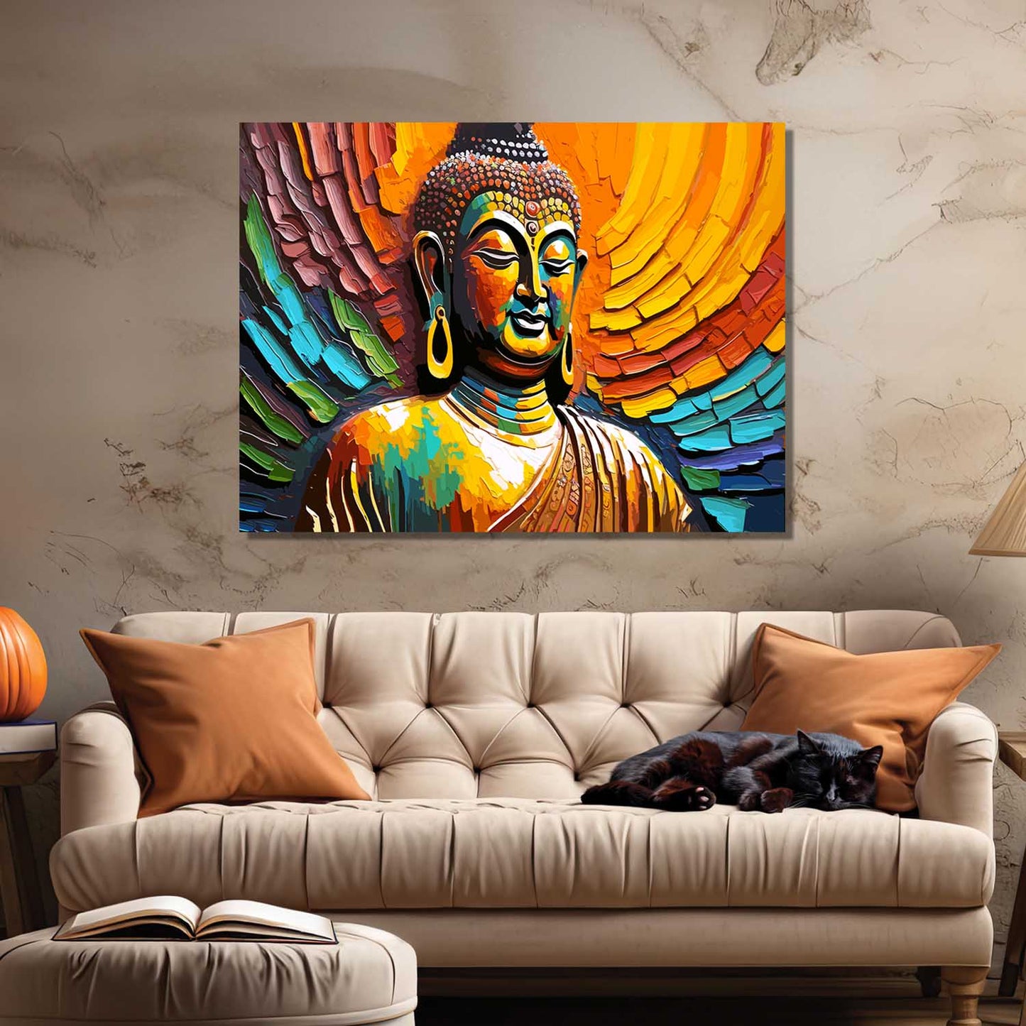 Buddha Art Canvas for Home and Office Wall Decor