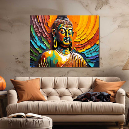 Buddha Art Canvas for Home and Office Wall Decor