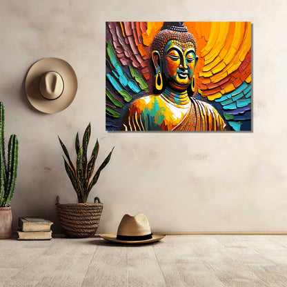 Buddha Art Canvas for Home and Office Wall Decor