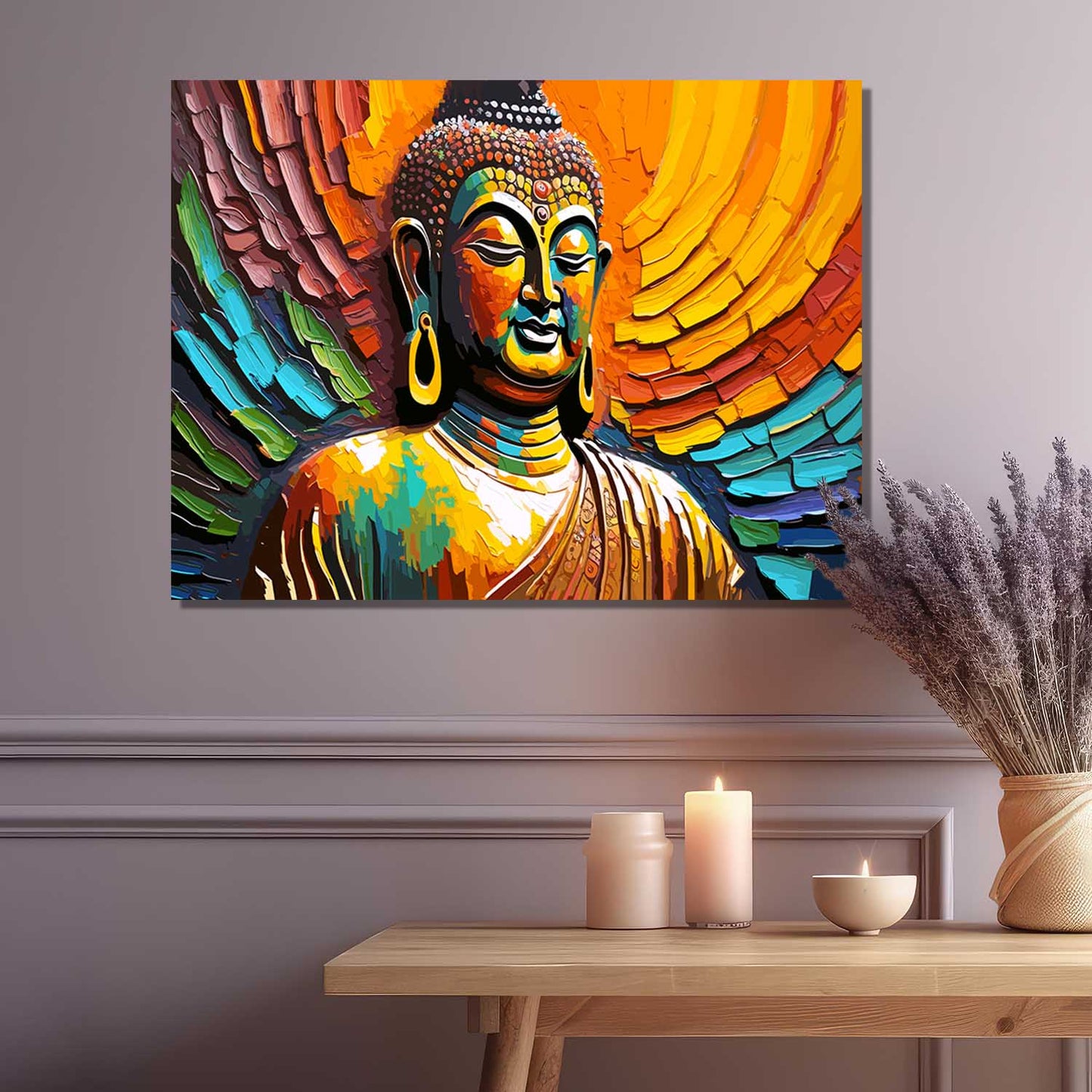 Buddha Art Canvas for Home and Office Wall Decor