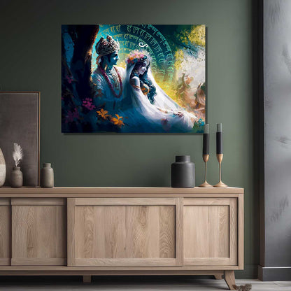 Radha Krishna Canvas Art for Home and Office Wall Decor