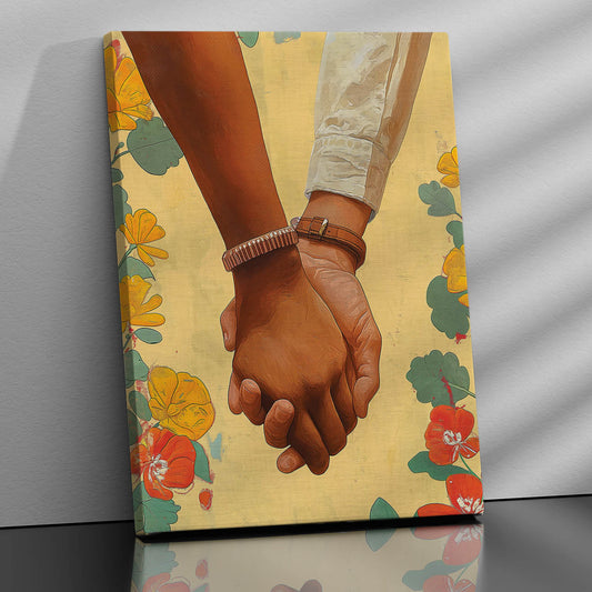 Couple Hand Modern Art Canvas For Wall Decor