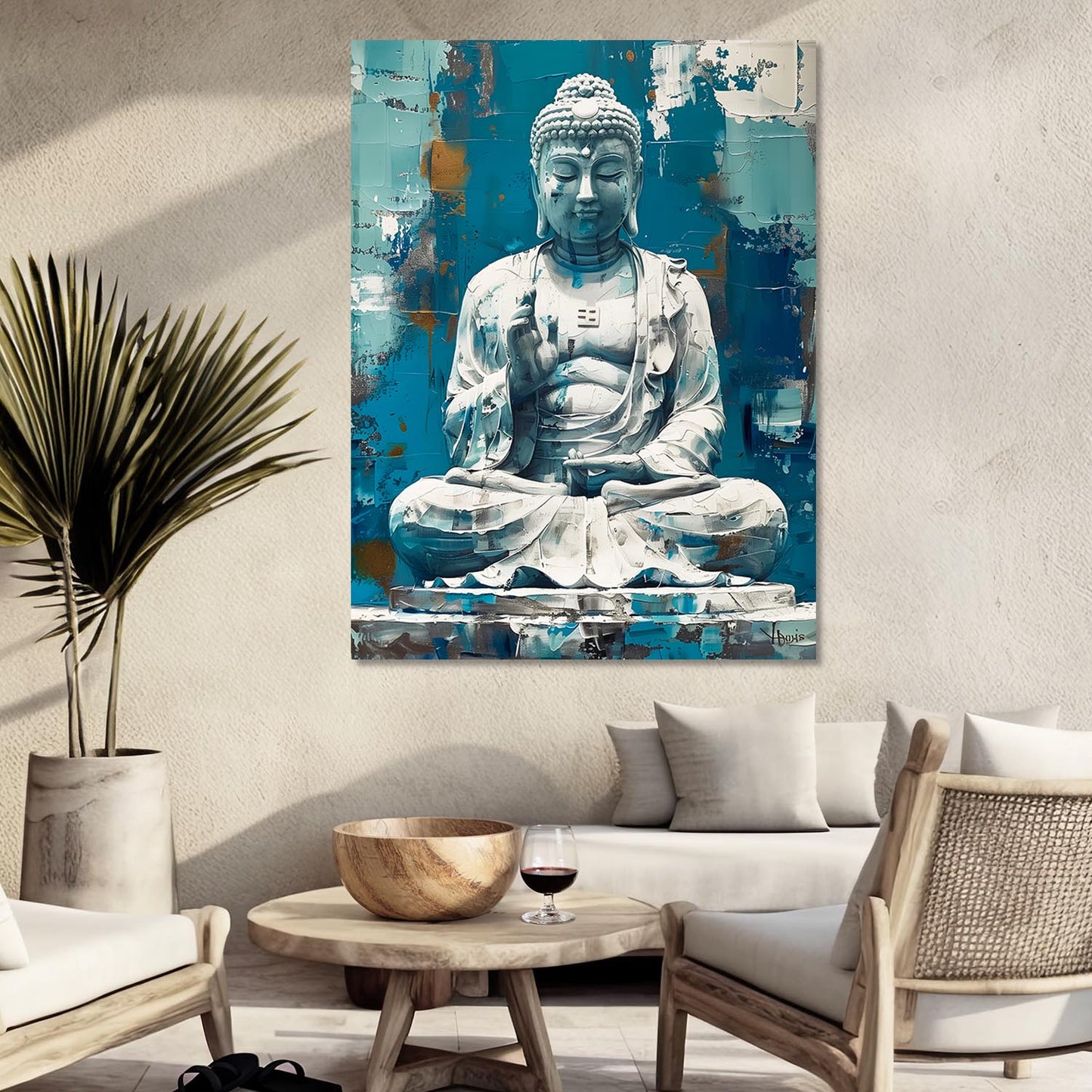 Buddha Art Canvas for Home and Office Wall Decor