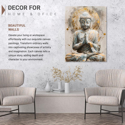 Buddha Art Canvas for Home and Office Wall Decor