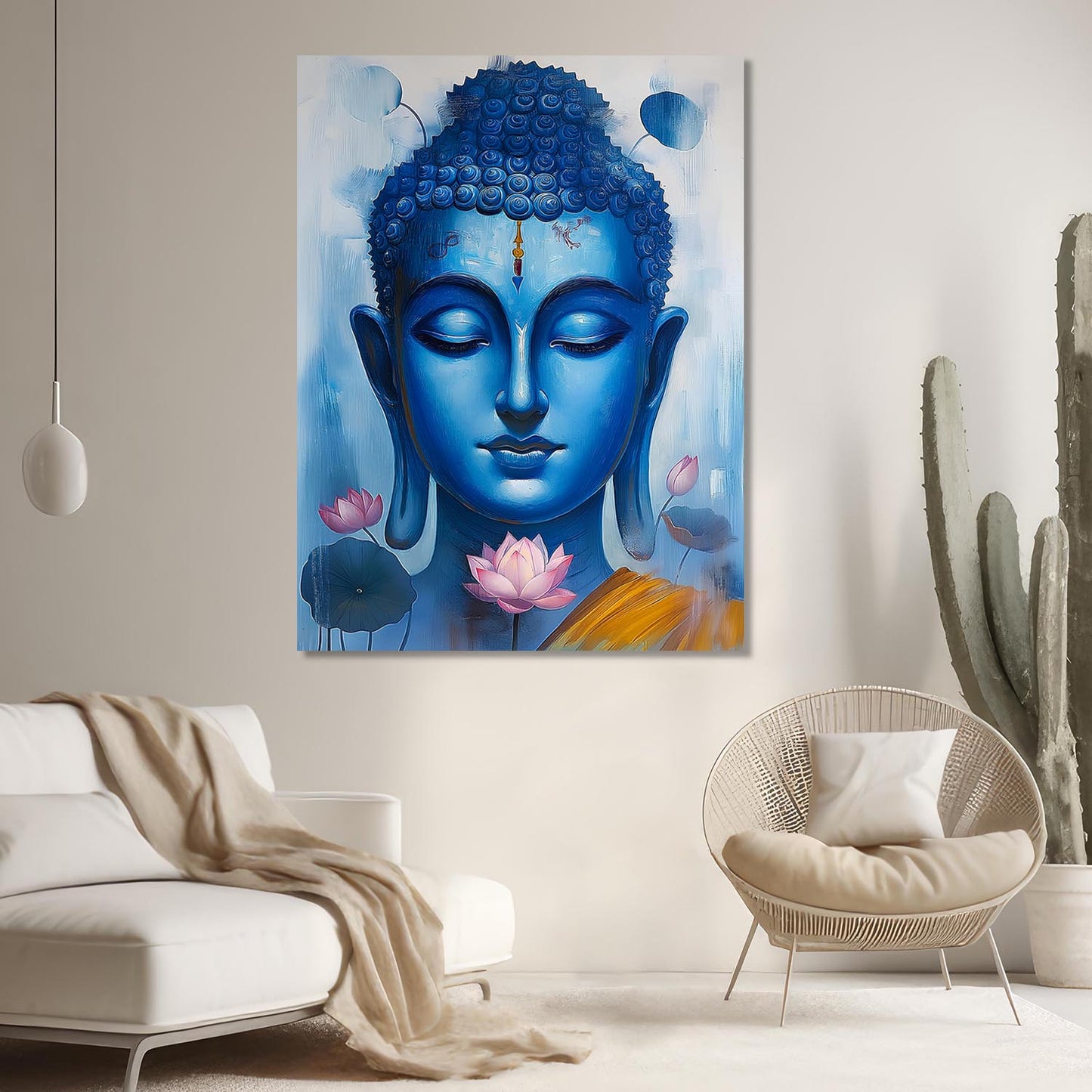 Buddha Art Canvas for Home and Office Wall Decor