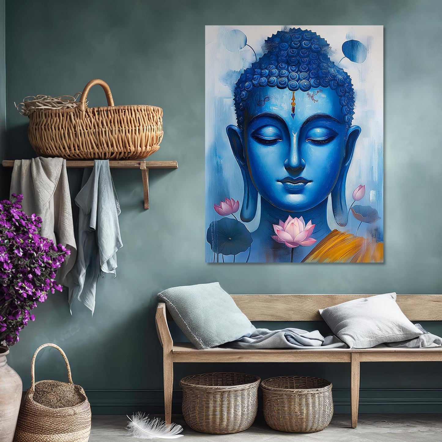 Buddha Art Canvas for Home and Office Wall Decor